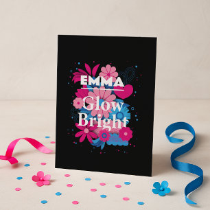 Personalised Glow Bright Floral Postcard