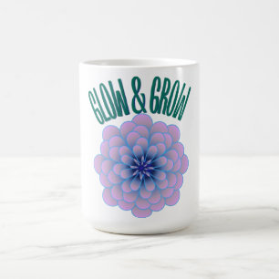 Personalised Glow & Grow Aesthetic Floral Quote Coffee Mug