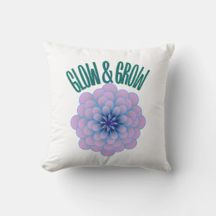 Personalised Glow & Grow Aesthetic Floral Quote Cushion