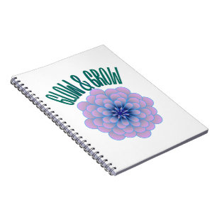 Personalised Glow & Grow Aesthetic Floral Quote Notebook