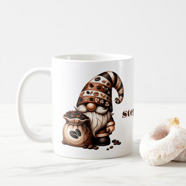 Personalised Gnome Coffee Mug (With Donut)