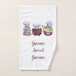 Personalised Gnome Sweet Gnome Baking Gnomes Hand Towel