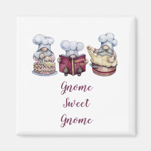 Personalised Gnome Sweet Gnome Baking Gnomes Magnet