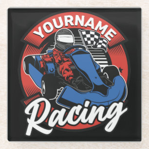 Personalised Go Kart Extreme Racing Karting Race  Glass Coaster