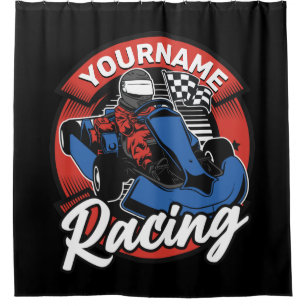 Personalised Go Kart Extreme Racing Karting Race  Shower Curtain