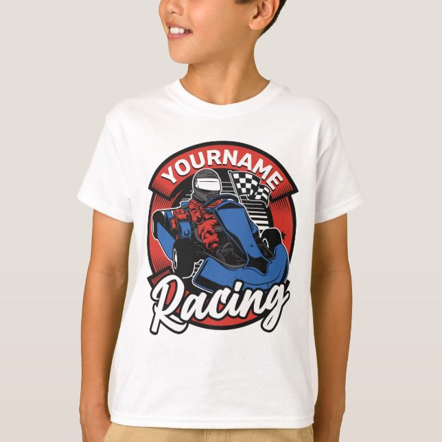 Personalised Go Kart Extreme Racing Karting Race  T-Shirt (Front)