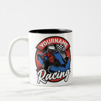 Personalised Go Kart Extreme Racing Karting Race  Two-Tone Coffee Mug