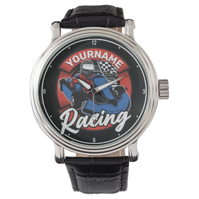 Personalised Go Kart Extreme Racing Karting Race Watch (Front)