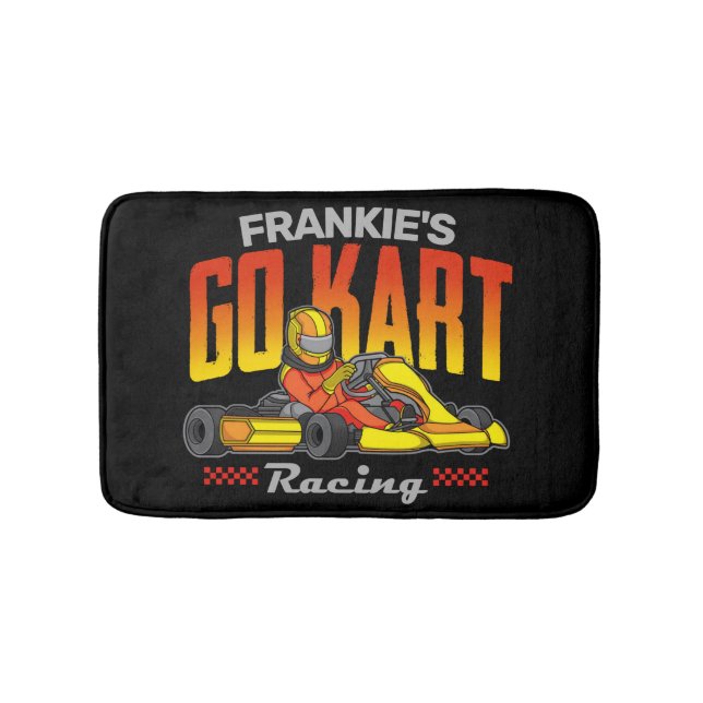 Personalised Go Kart Racing Motorsport Karting Bath Mat (Front)
