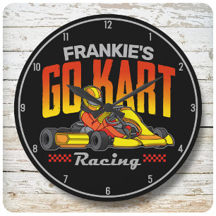 Personalised Go Kart Racing Motorsport Karting Large Clock