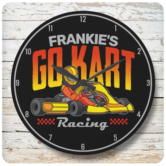 Personalised Go Kart Racing Motorsport Karting Large Clock (Creator Uploaded)