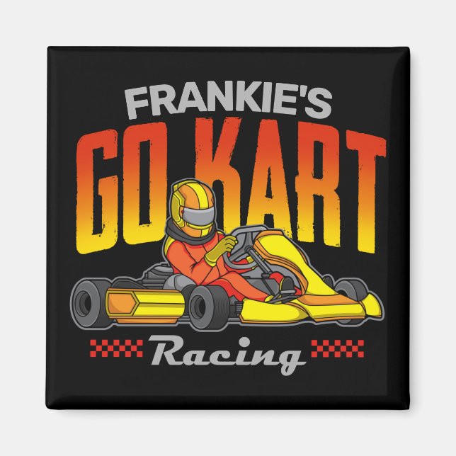 Personalised Go Kart Racing Motorsport Karting  Magnet (Front)