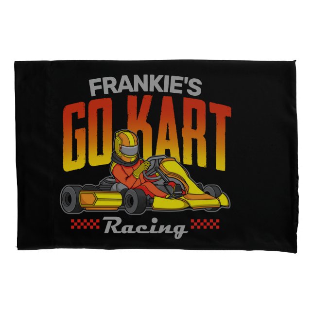 Personalised Go Kart Racing Motorsport Karting Pillowcase (Front)