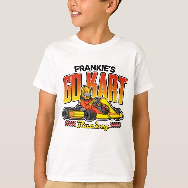 Personalised Go Kart Racing Motorsport Karting T-Shirt (Front)