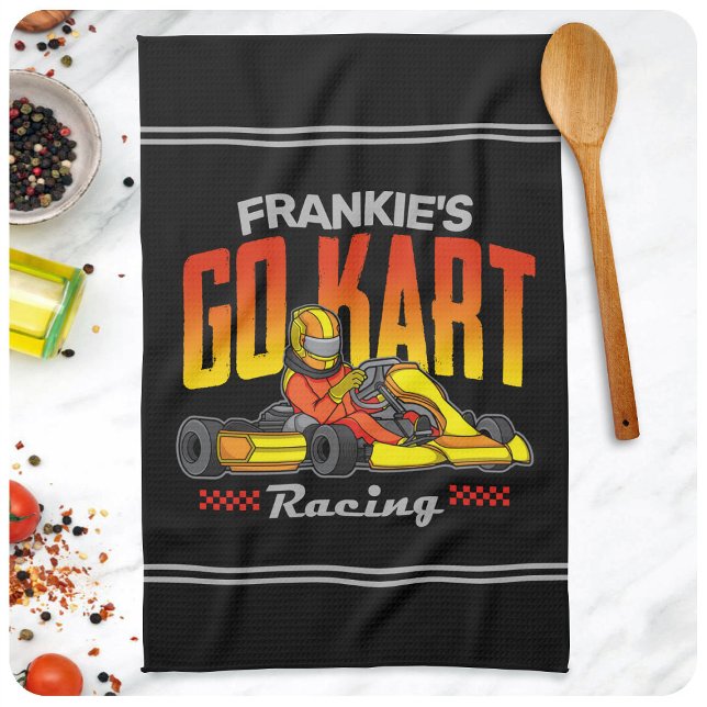 Personalised Go Kart Racing Motorsport Karting  Tea Towel (Creator Uploaded)