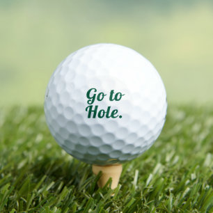 Personalised Go To Hole Funny Text Green Golf Balls