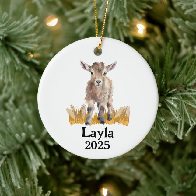 Personalised Goat 4H Farm Ornament (Tree)