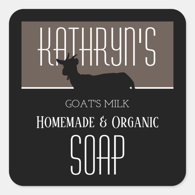 Personalised Goat's Milk Soap Square Sticker (Front)
