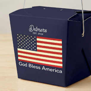 Personalised God Bless America Flag Favour Box