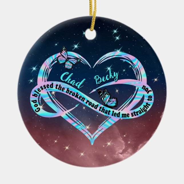 Personalised God Blessed The Broken Road That Led  Ceramic Ornament (Front)