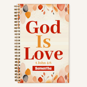 personalised God Is Love Boho Christian Journal