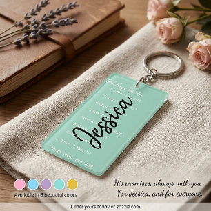 Personalised God says you are, scriptures Key Ring