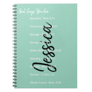 Personalised God says you are, scriptures Notebook