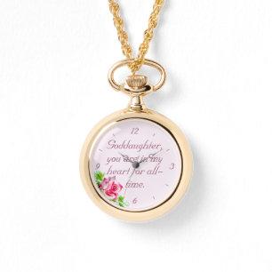 Personalised Goddaughter Necklace Watch