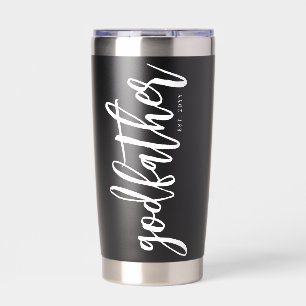 Personalised Godfather Brush Script Typography Insulated Tumbler