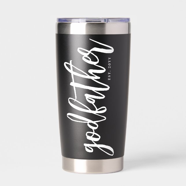 Personalised Godfather Brush Script Typography  Insulated Tumbler (Front)