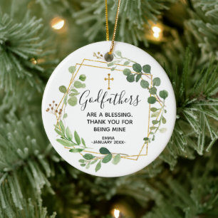 Personalised Godfather Christmas ornament