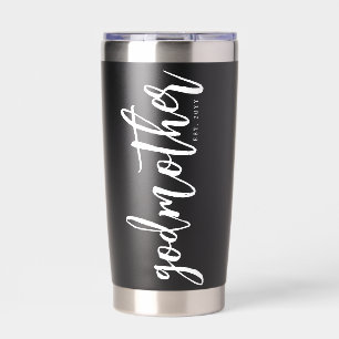 Personalised Godmother Brush Script Typography Insulated Tumbler