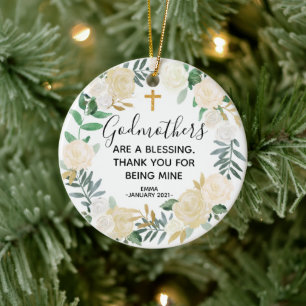 Personalised Godmother Christmas ornament