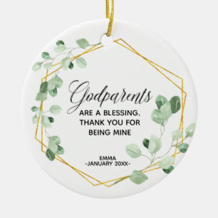 Personalised Godparents Christmas ornament