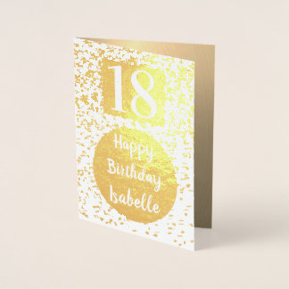 Personalised Gold 18th Birthday Card