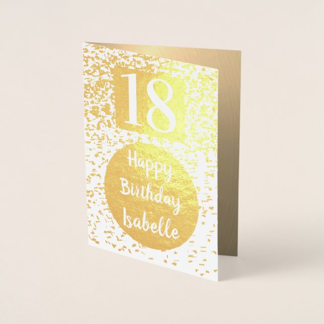 Personalised Gold 18th Birthday Card (Front)