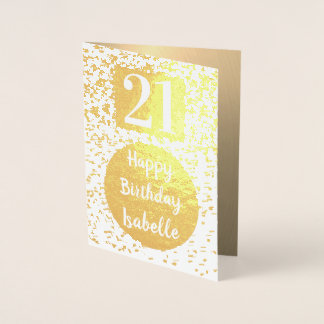Personalised Gold 21st Birthday Card