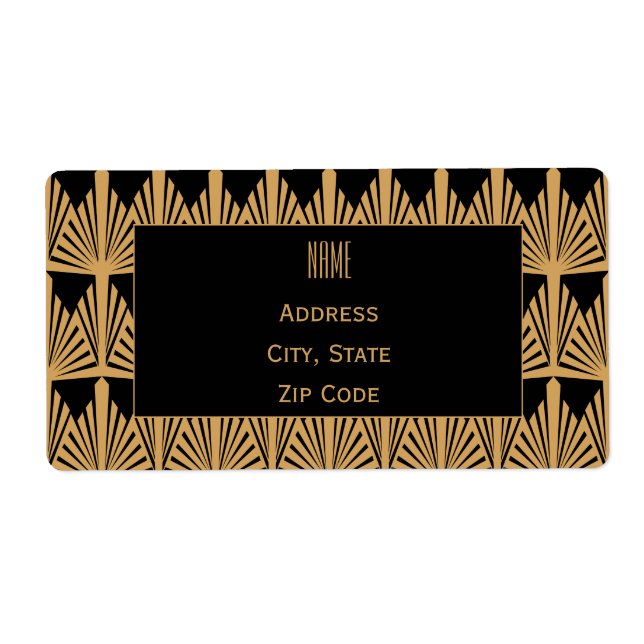 Personalised Gold and Black Art Deco Pattern (Front)