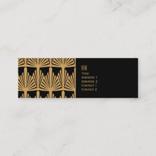 Personalised Gold and Black Art Deco Pattern Mini Business Card
