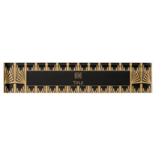 Personalised Gold and Black Art Deco Pattern Nameplate