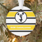 Personalised Gold and Black Cheerleader Ornament