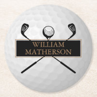 Personalised Gold and Black Golf Ball Classic