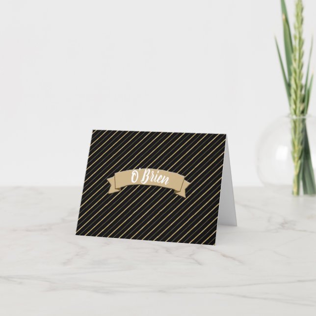 Personalised Gold and Black Note Card (Front)