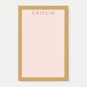 Personalised Gold and Blush Pink Post-it Notes