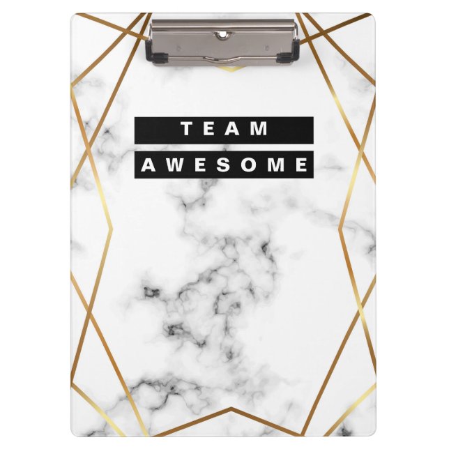 Personalised Gold and Marble Pattern Clipboard (Front)
