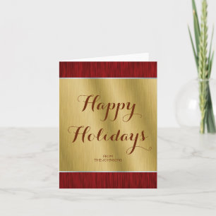 Personalised Gold and Red Elegant Holiday Card