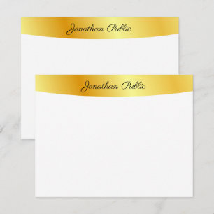 Personalised Gold And White Elegant Handwritten Card