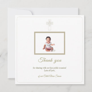 Personalised Gold and White First Holy Communion Thank You Card