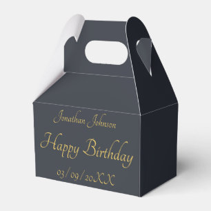Personalised Gold Birthday Black Favour Box