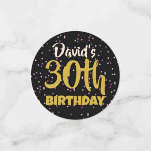 Personalised Gold & Black Birthday Confetti